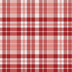 small 3x3in tartan plaid - red