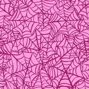 Spiderwebs - Medium Scale - Hot Pink Halloween Goth Spider Web Gothic Cobweb Pastel Goth Bright