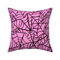 Spiderwebs - Large Scale - Pink and Black Halloween Goth Spider Web Gothic Cobweb