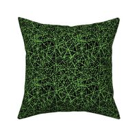 Spiderwebs - Small Scale - Lime Green and Black Halloween Goth Spider Web Gothic Cobweb