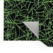 Spiderwebs - Medium Scale - Lime Green and Black Halloween Goth Spider Web Gothic Cobweb