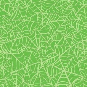 Spiderwebs - Small Scale - Lime Green Halloween Goth Spider Web Gothic Cobweb