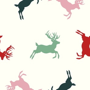 Festive Multicolor Christmas Deer Jumbo