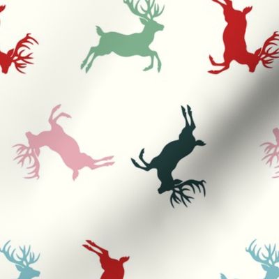 Festive Christmas Deer Dance - Multicolor Holiday Reindeer Pattern