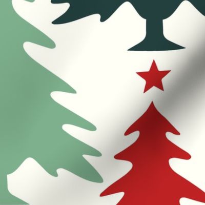 Whimsical Wonderland Multi Color Christmas Tree Pattern Jumbo