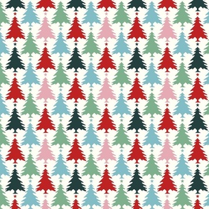 Whimsical Wonderland Multi Color Christmas Tree Pattern Small