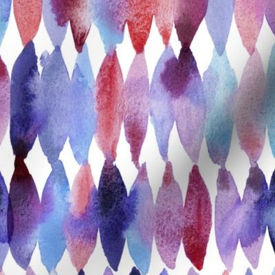 Modern Abstract Watercolour Animal Print – Blue, Purple, Navy and Crimson – M