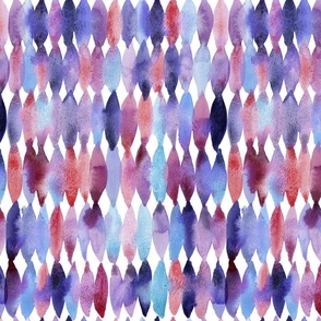 Modern Abstract Watercolour Animal Print – Blue, Purple, Navy and Crimson – M