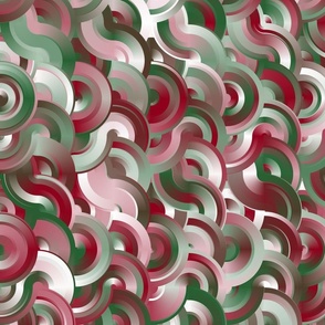 Bohemian Funky Trippy Retro Bpoho Squiggly Geometric Christmas Pattern