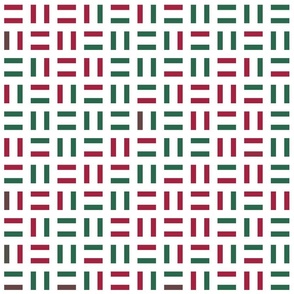 Modern Simple Red and Green Christmas Abstract Digital Stripe Pattern