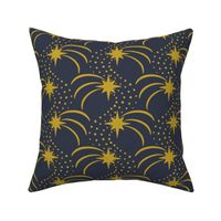 Shooting Stars Midnight Sky {on Navy Blue} Space Galaxy Meteor Shower Extra Large Scale
