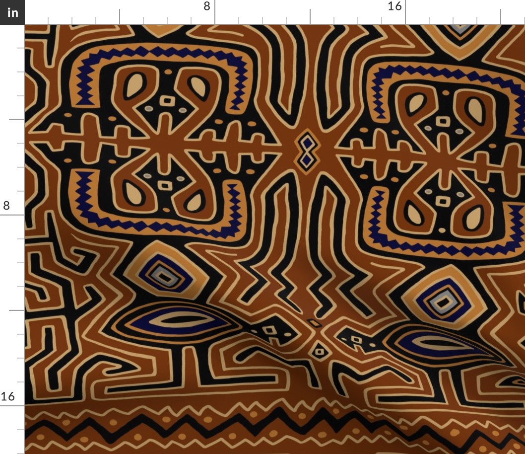 Shaman Tribal ZigZag - Rust Black Ivory - Design 15381191