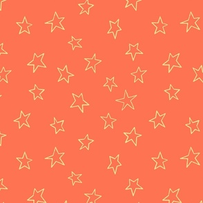 star field, yellow on orange