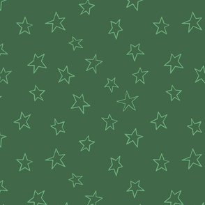 star field, green on green