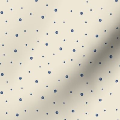Polka Dot in MountainRidge Blue and Créme Brûlée (Small Scale) 