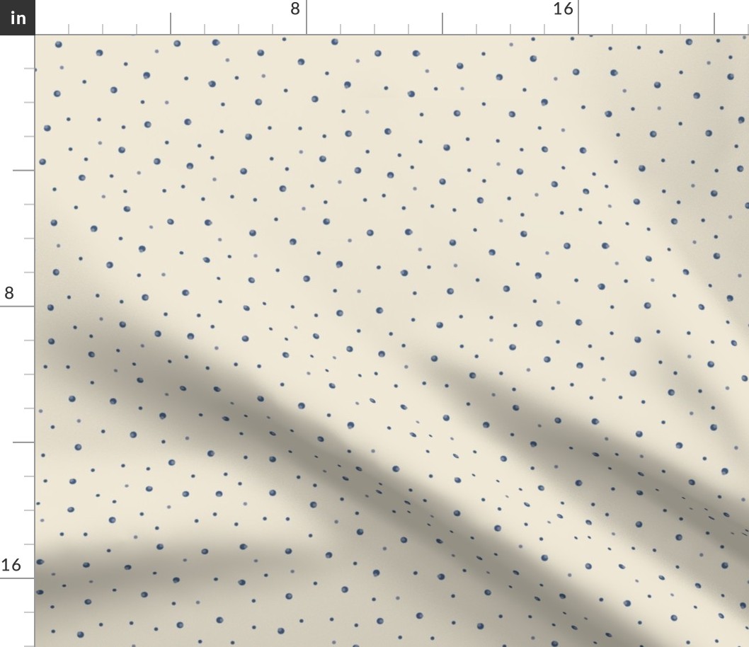 Polka Dot in MountainRidge Blue and Créme Brûlée (Small Scale) 