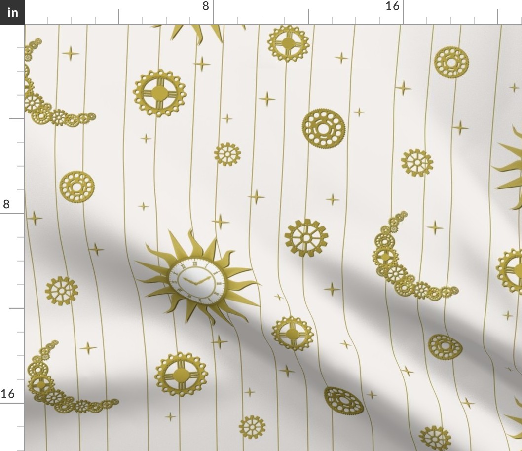 Steampunk Skies in Cream and Gold
