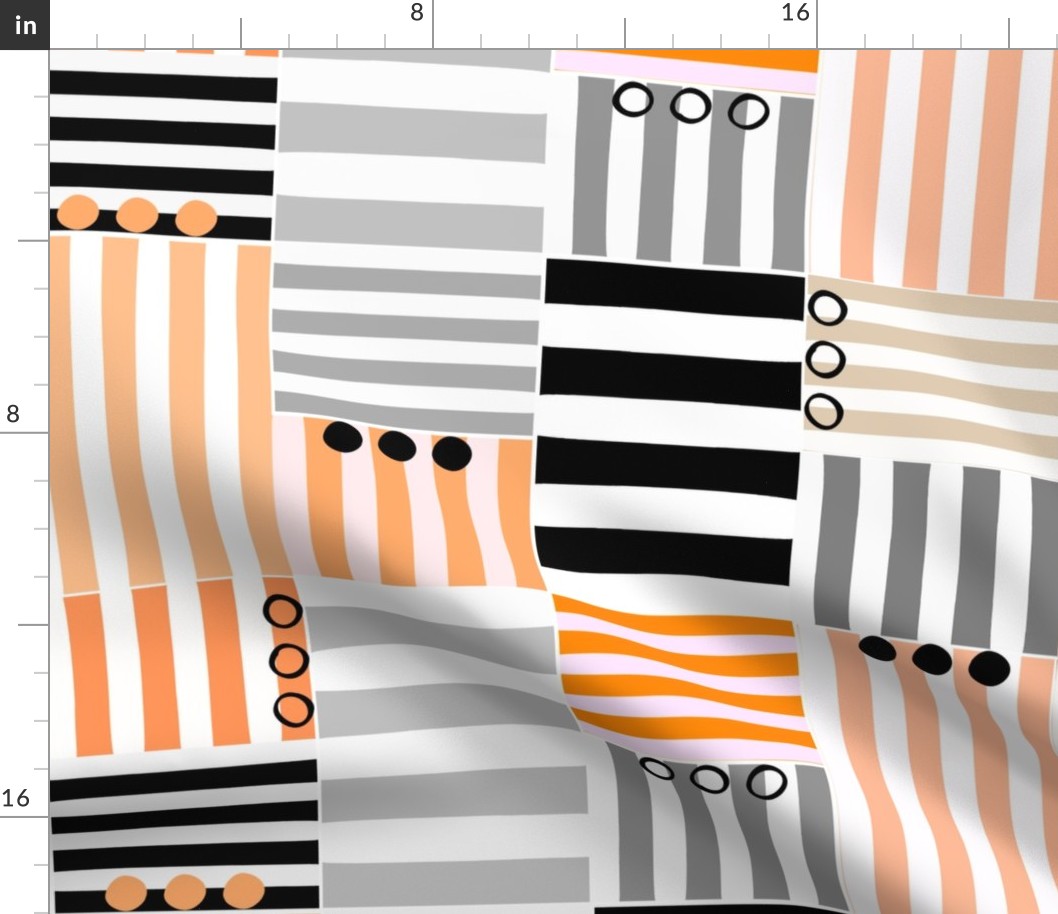 stripe blocks - rings and things_ orange - large 