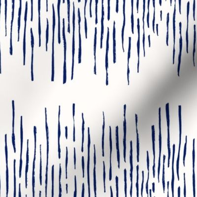 minimal abstract lines indigo blue on white 