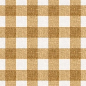 a textured mustard Gingham buffalo check in warm butterscotch