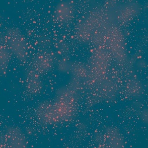 Peacock Green and Pink  Night Sky Cosmic Space Galaxy Large