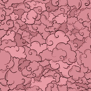 pink clowd airy cute seamless pattern
