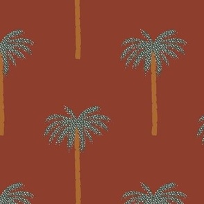 Boho Dotty Palms in Spice Terracotta