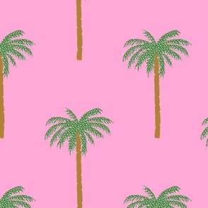 Boho Dotty Palms in Bubblegum Pink