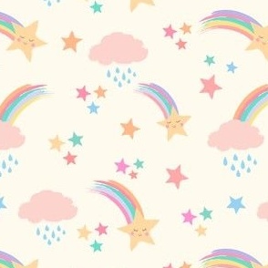 Rainbow Shooting Stars cream small