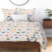Large -Jungle Party - Tigers, Colorful tiger fabric