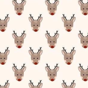 Cute Christmas reindeer faces 6x6 repeat