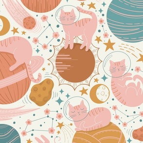 Kawaii Cat Fabric, Wallpaper and Home Decor