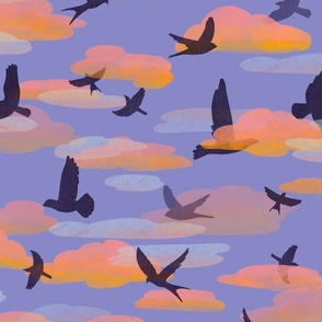 Birds of Dawn (medium) Periwinkle