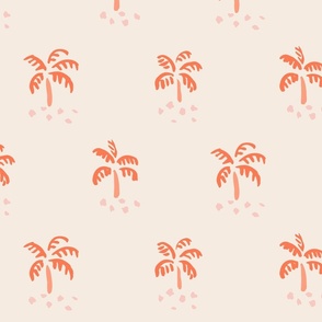 Simple Little Palm Trees -  orange over cream.  // Big Scale