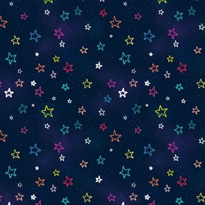 Twinkle stars navy rainbow small