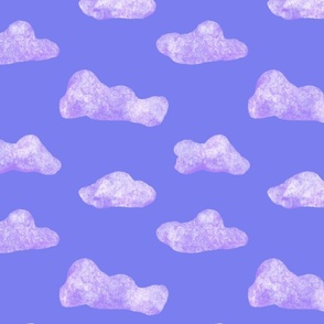 Purple Clouds - Deep Periwinkle Sky - Large Scale