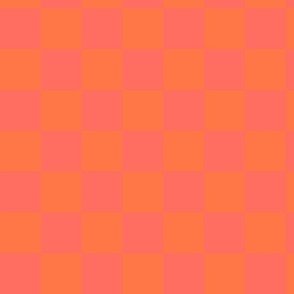 Bright pink and orange checker - small