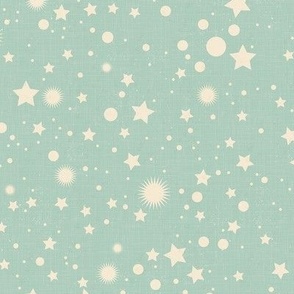 Dreamy Sky - Vintage Texture in Sage and Cream / Large