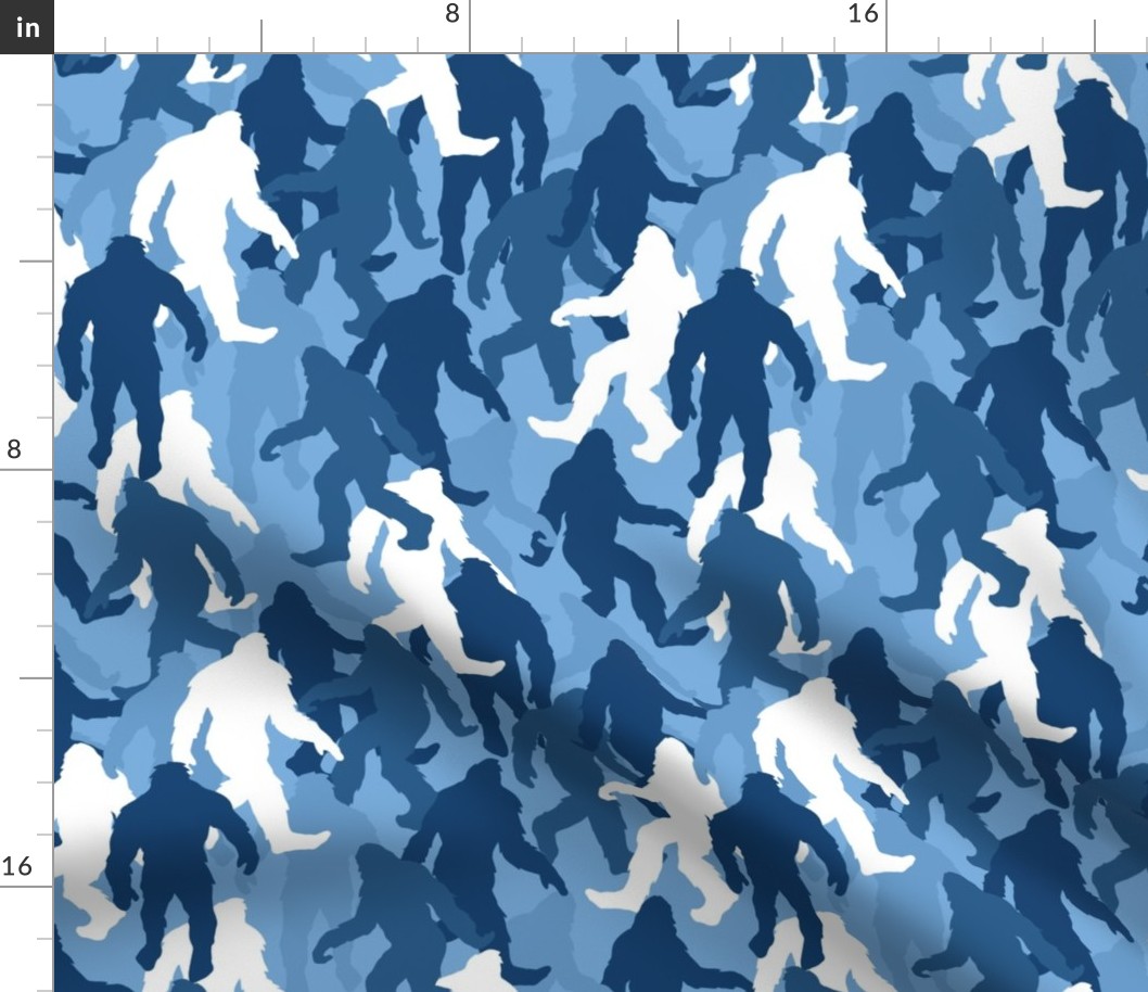 funny bigfoot sasquatch camouflage blue large scale