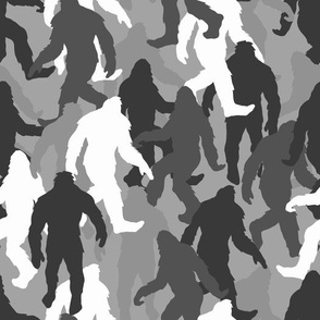 funny bigfoot sasquatch camouflage gray large scale