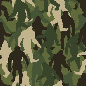 funny bigfoot sasquatch camouflage green large scale