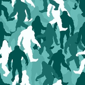 funny bigfoot sasquatch camouflage turquoise large scale