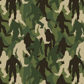 funny bigfoot sasquatch camouflage green medium scale