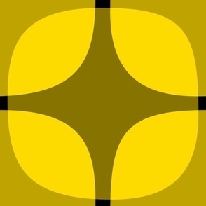 Squircle shapes in shades of yellow