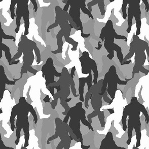 funny bigfoot sasquatch camouflage gray medium scale