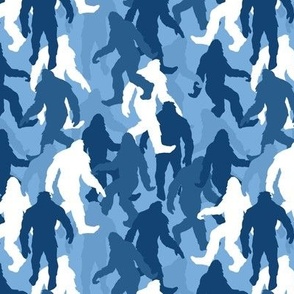 funny bigfoot sasquatch camouflage blue medium scale