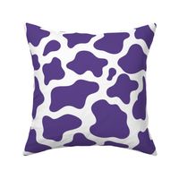 Large Scale Cow Print Grape Purple on White