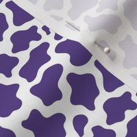 Small Scale Cow Print Grape Purple on White