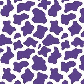 Small Scale Cow Print Grape Purple on White