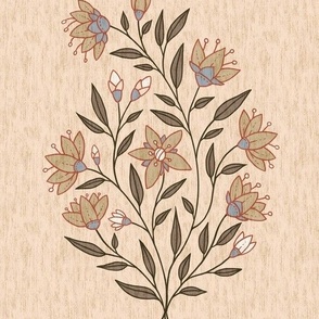 Mughal Floral bouquet in autumnal colors - medium size